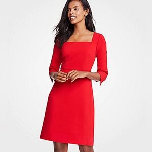 Ann Taylor Square Neck Red Dress
Size 10